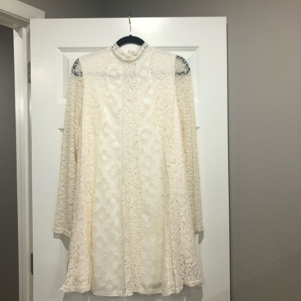 Anthropologie HD in Paris Enid white lace dress